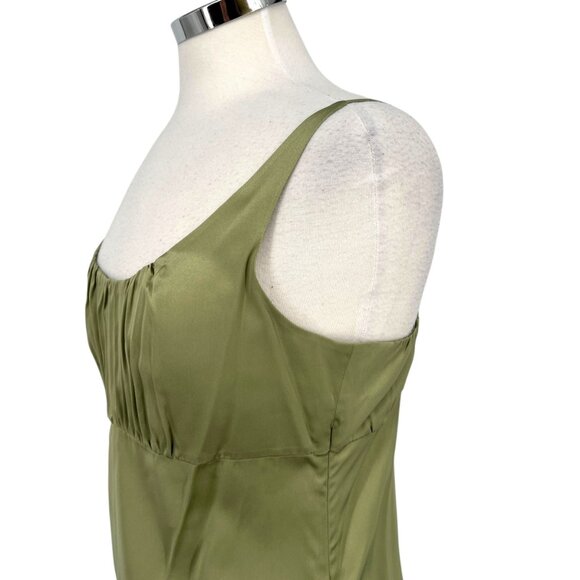Classiques Entier Vintage Silk Scoop Neck Sleeveless Tank Top Green Size Medium - Picture 5 of 11